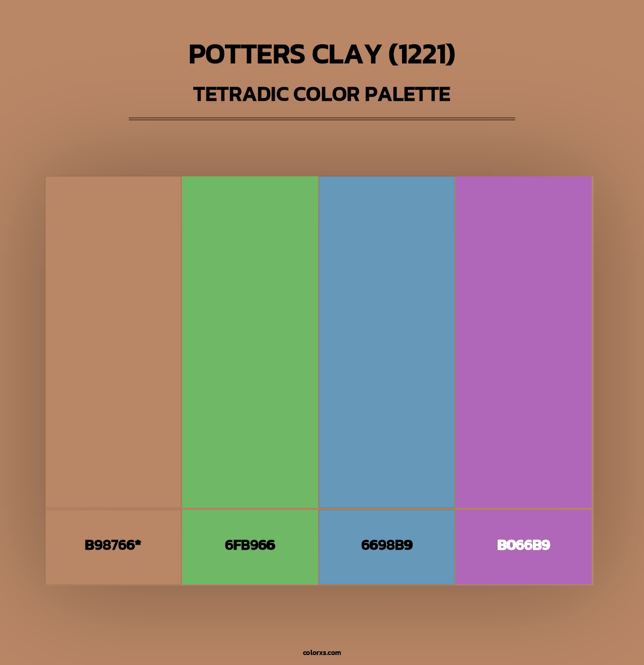 Potters Clay (1221) - Tetradic Color Palette