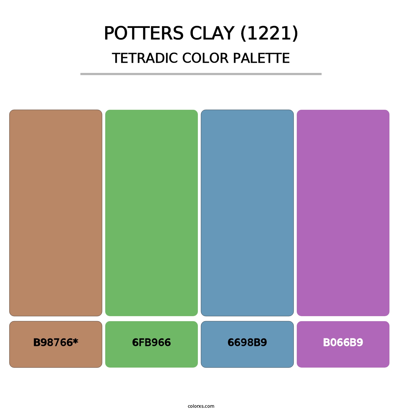 Potters Clay (1221) - Tetradic Color Palette