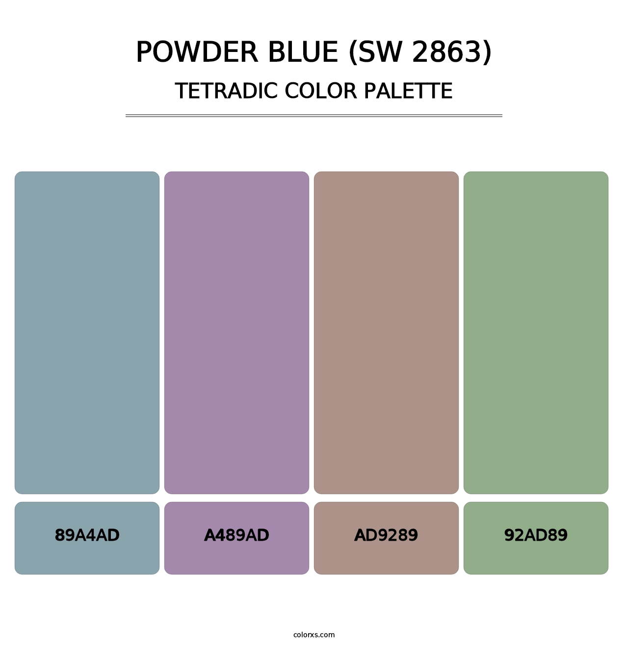Powder Blue (SW 2863) - Tetradic Color Palette
