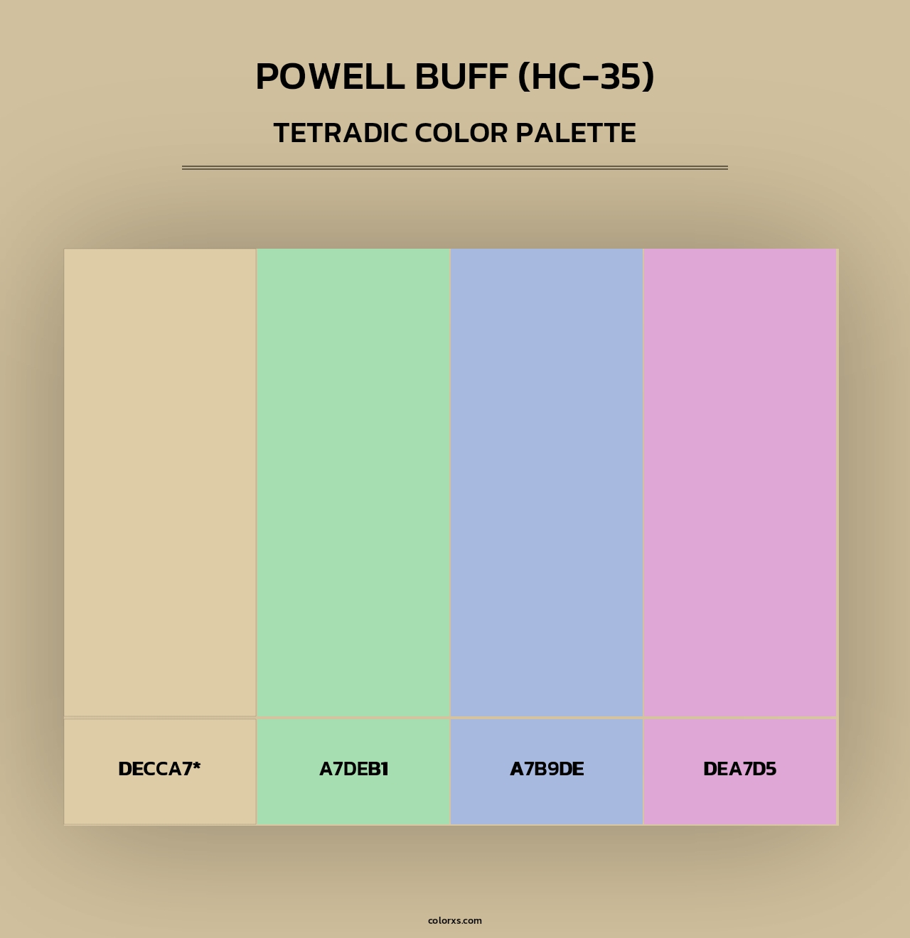 Powell Buff (HC-35) - Tetradic Color Palette