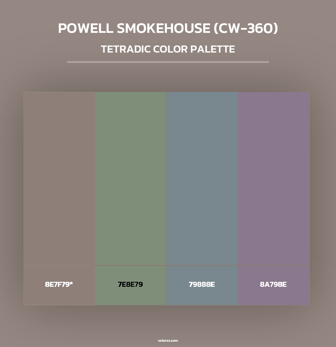 Powell Smokehouse (CW-360) - Tetradic Color Palette