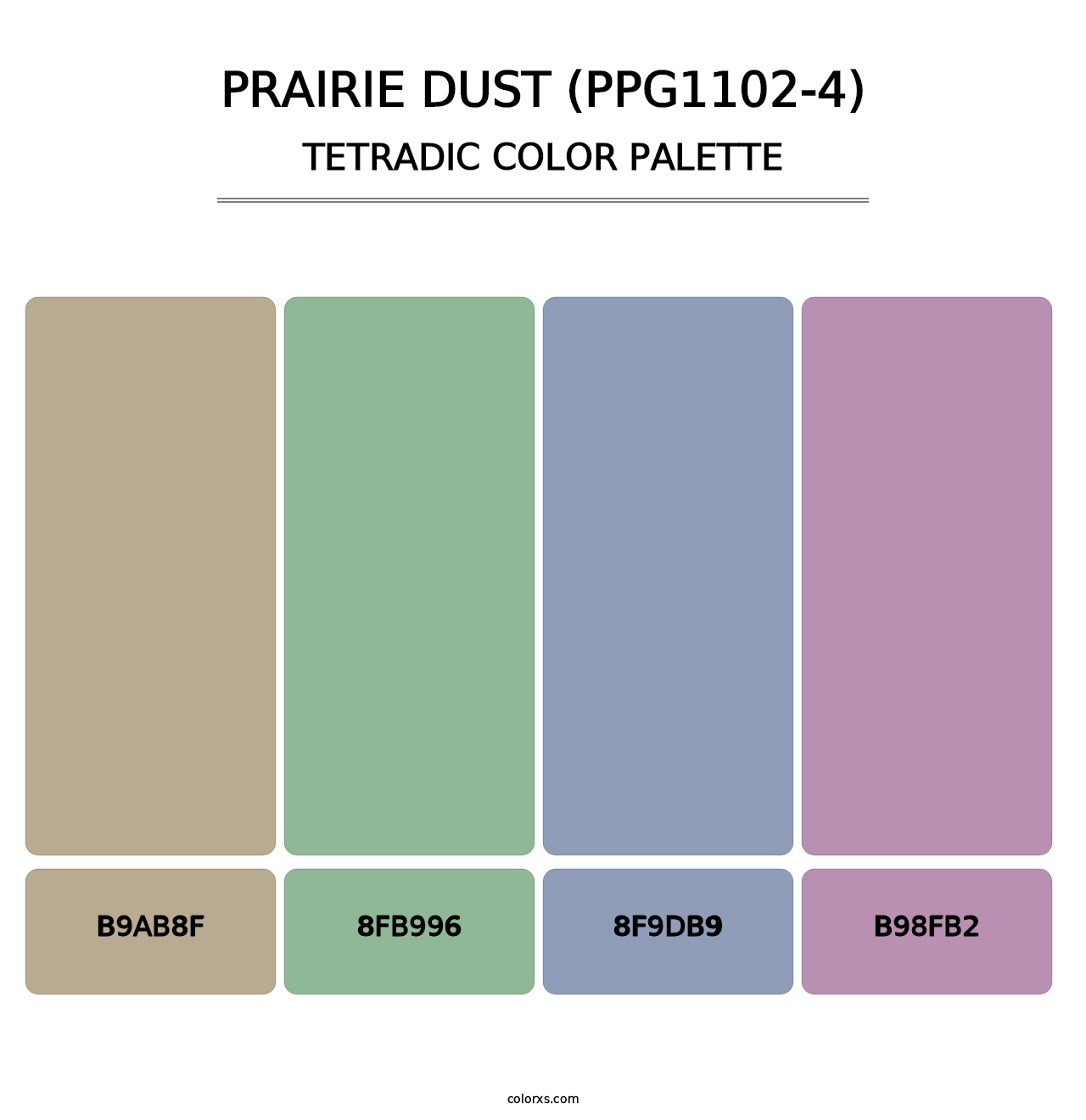 Prairie Dust (PPG1102-4) - Tetradic Color Palette
