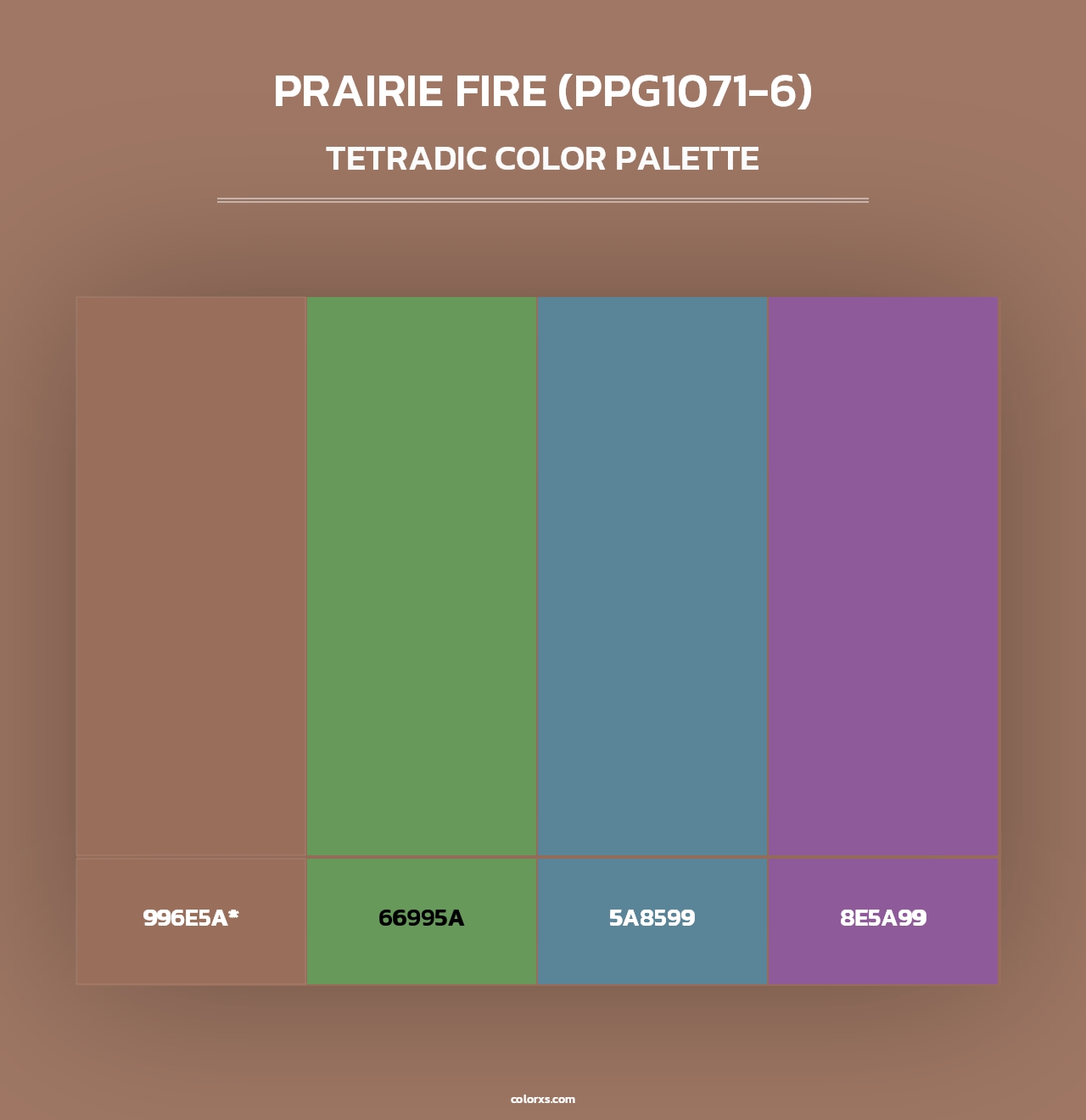 Prairie Fire (PPG1071-6) - Tetradic Color Palette