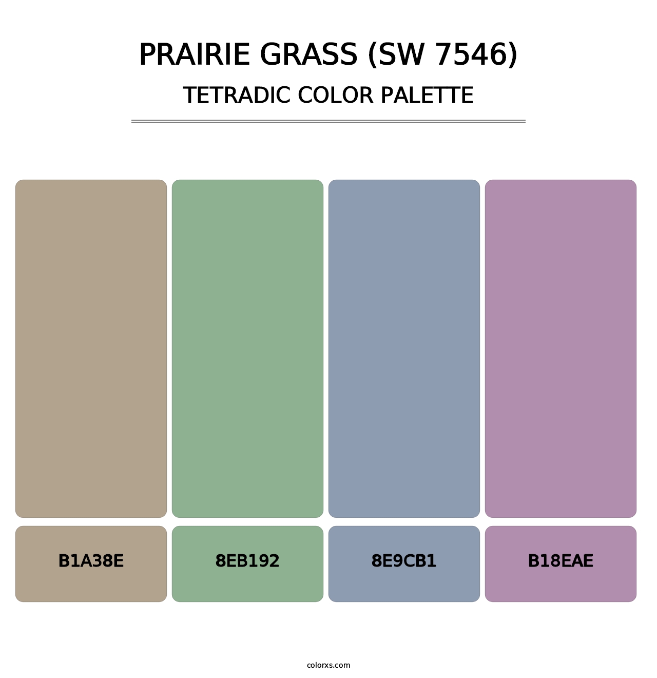 Prairie Grass (SW 7546) - Tetradic Color Palette