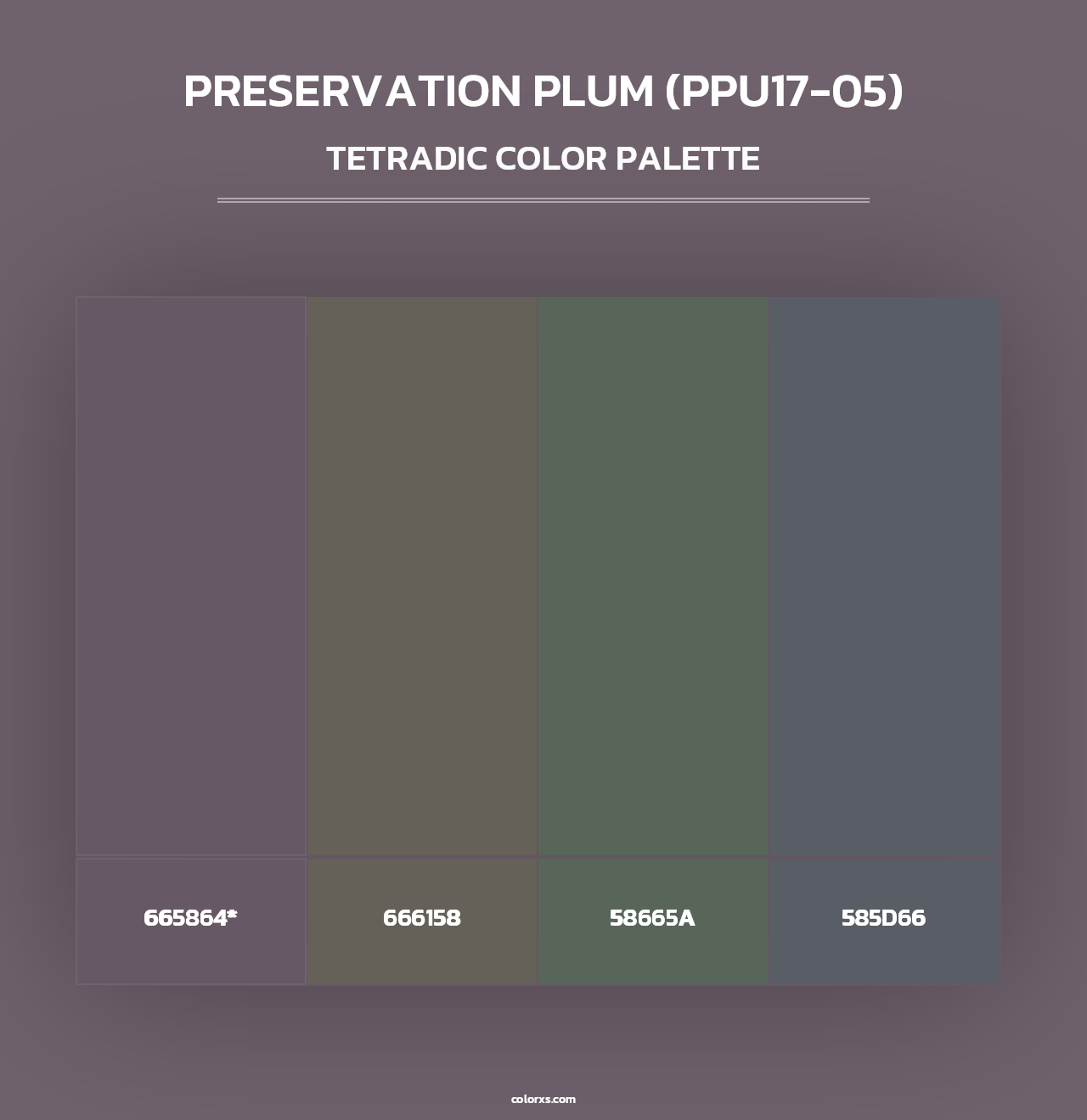 Preservation Plum (PPU17-05) - Tetradic Color Palette