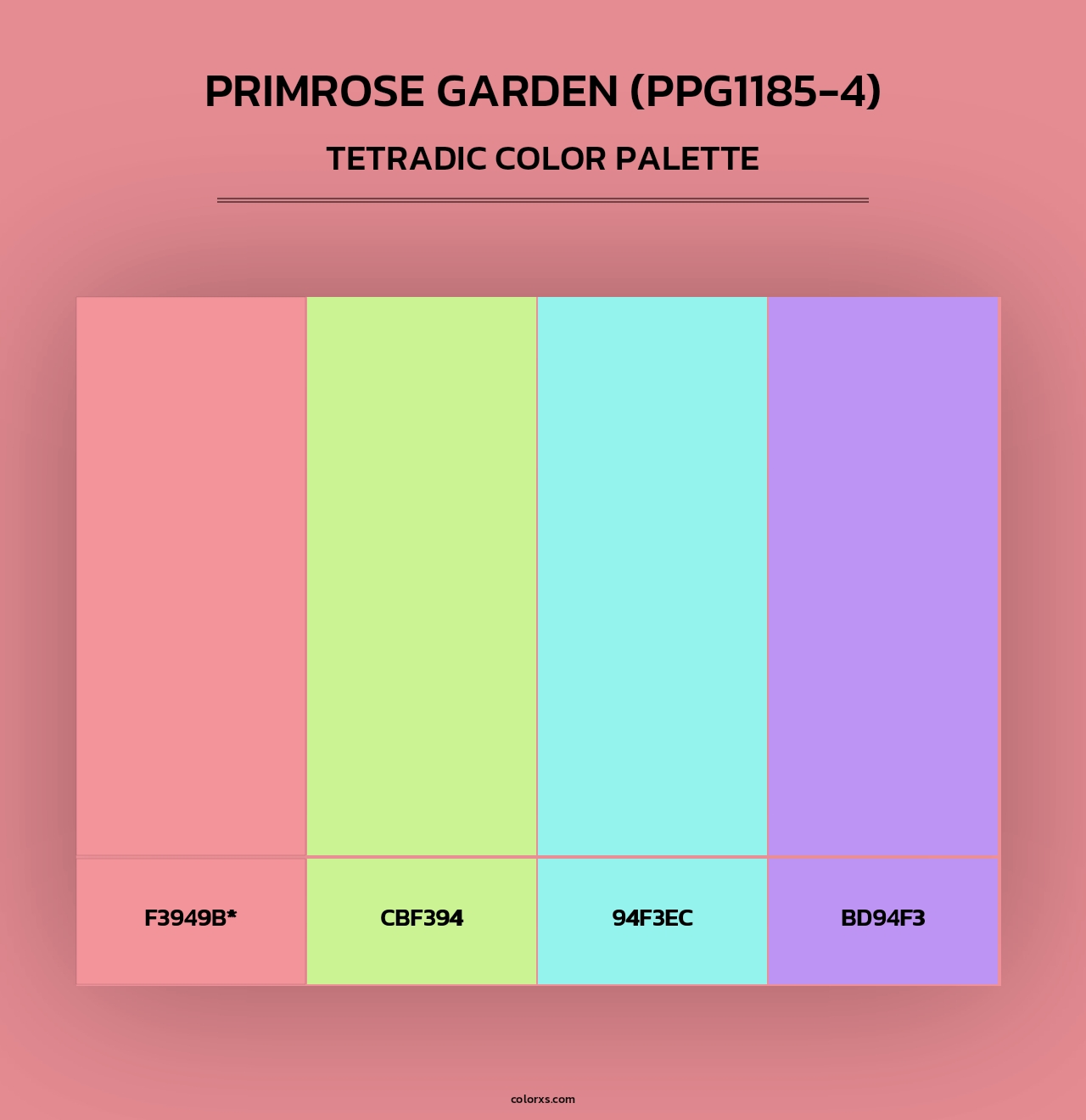 Primrose Garden (PPG1185-4) - Tetradic Color Palette