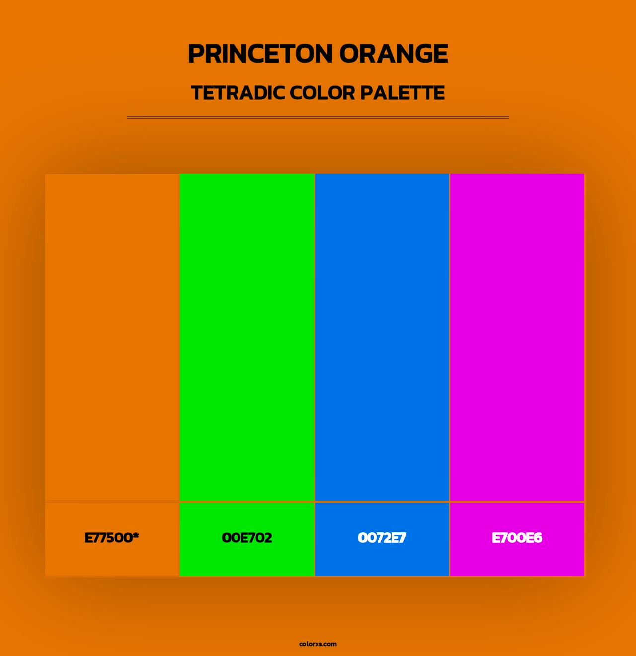 Princeton orange - Tetradic Color Palette