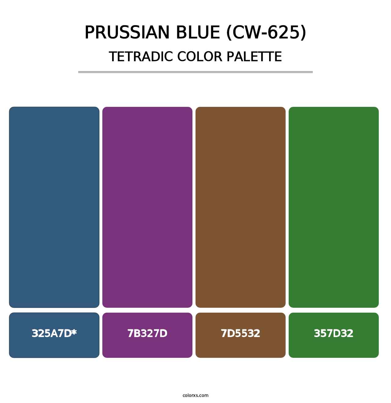 Prussian Blue (CW-625) - Tetradic Color Palette