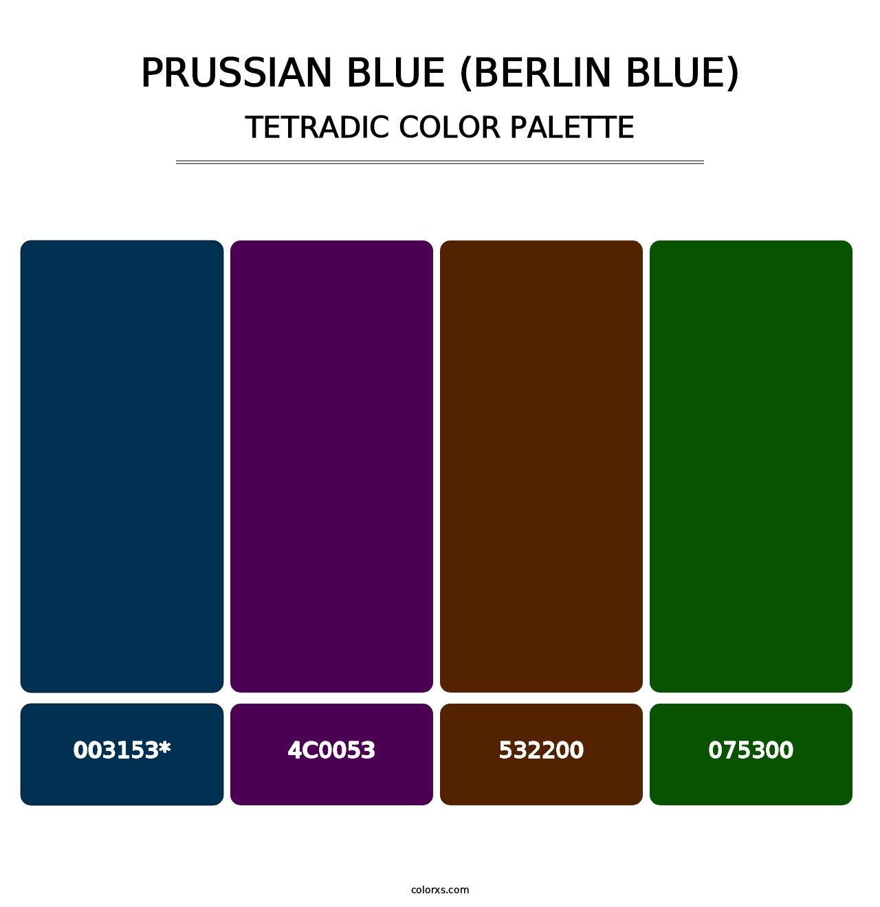 Prussian Blue (Berlin Blue) - Tetradic Color Palette