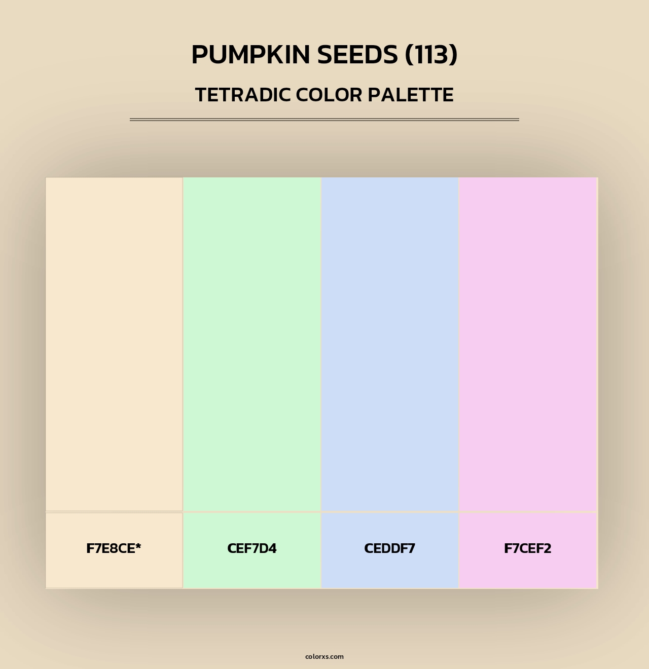 Pumpkin Seeds (113) - Tetradic Color Palette