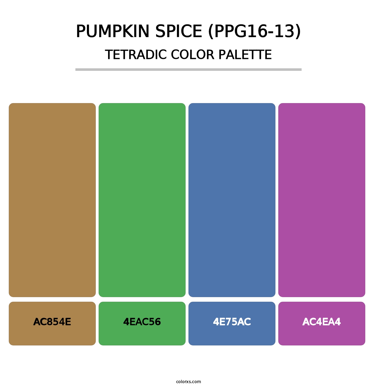 Pumpkin Spice (PPG16-13) - Tetradic Color Palette