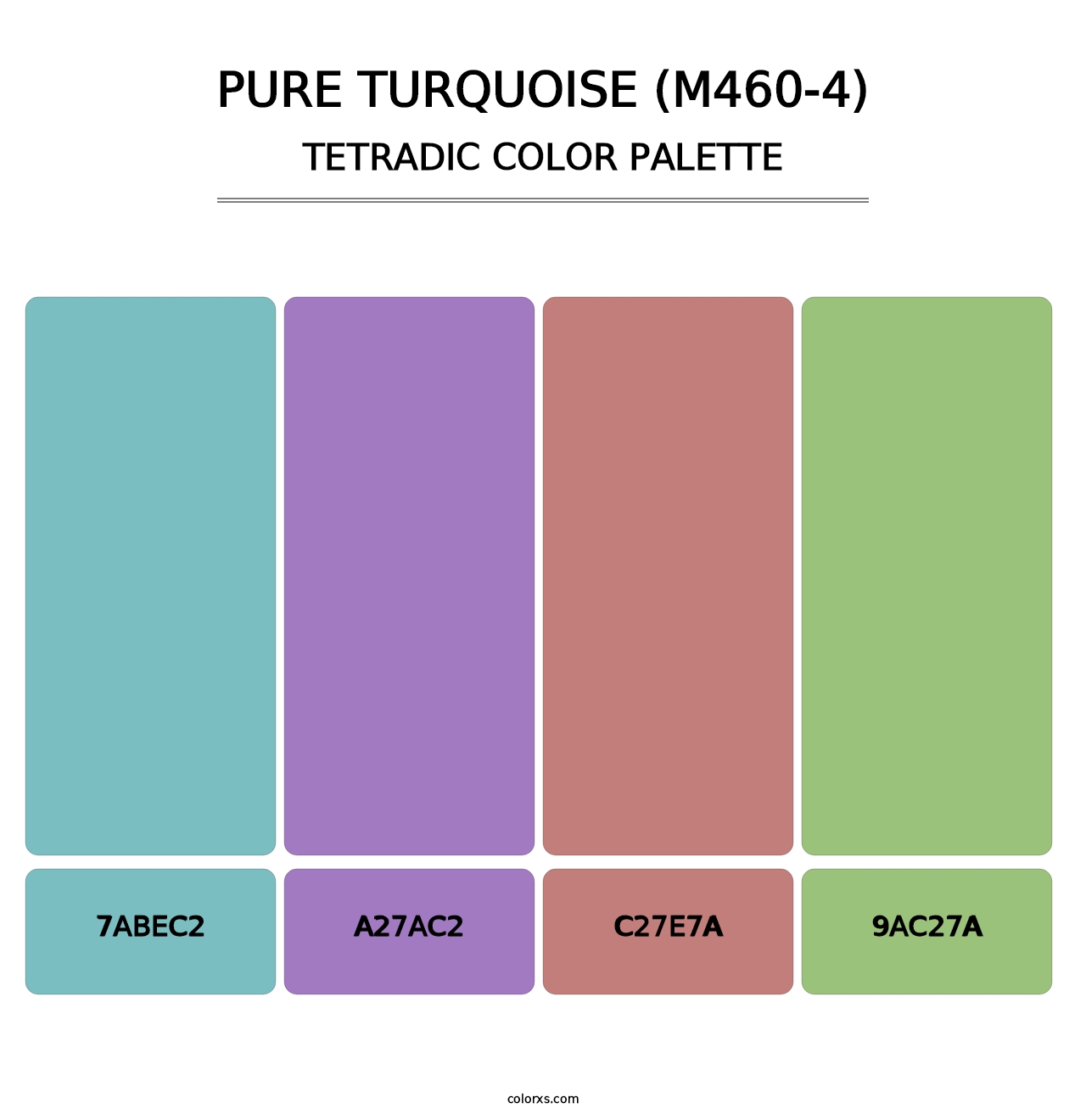 Pure Turquoise (M460-4) - Tetradic Color Palette