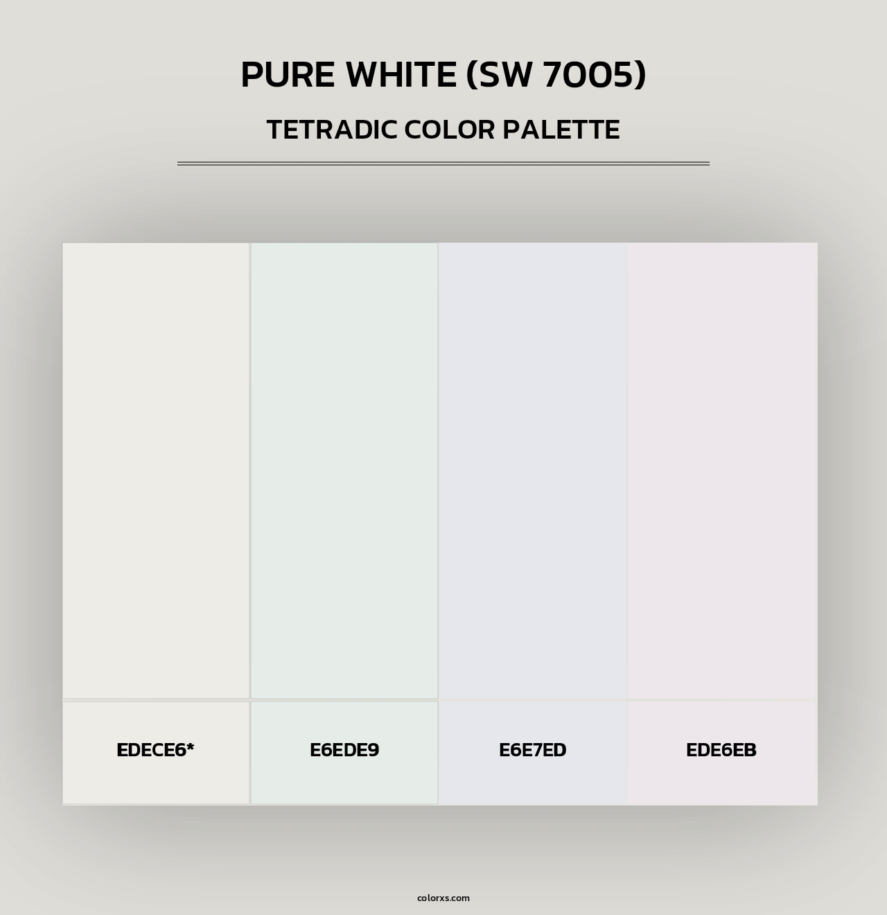 Pure White (SW 7005) - Tetradic Color Palette