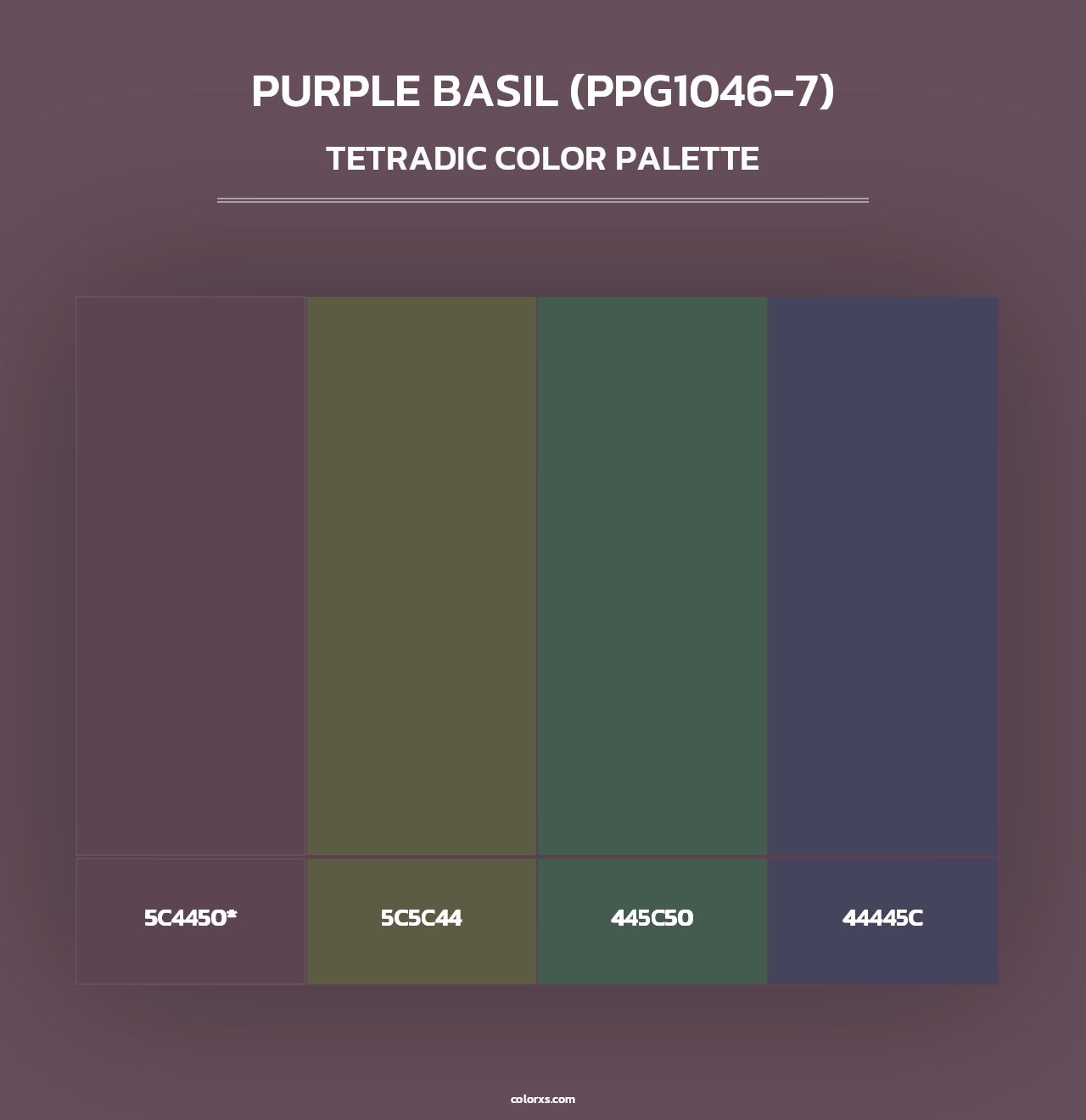 Purple Basil (PPG1046-7) - Tetradic Color Palette