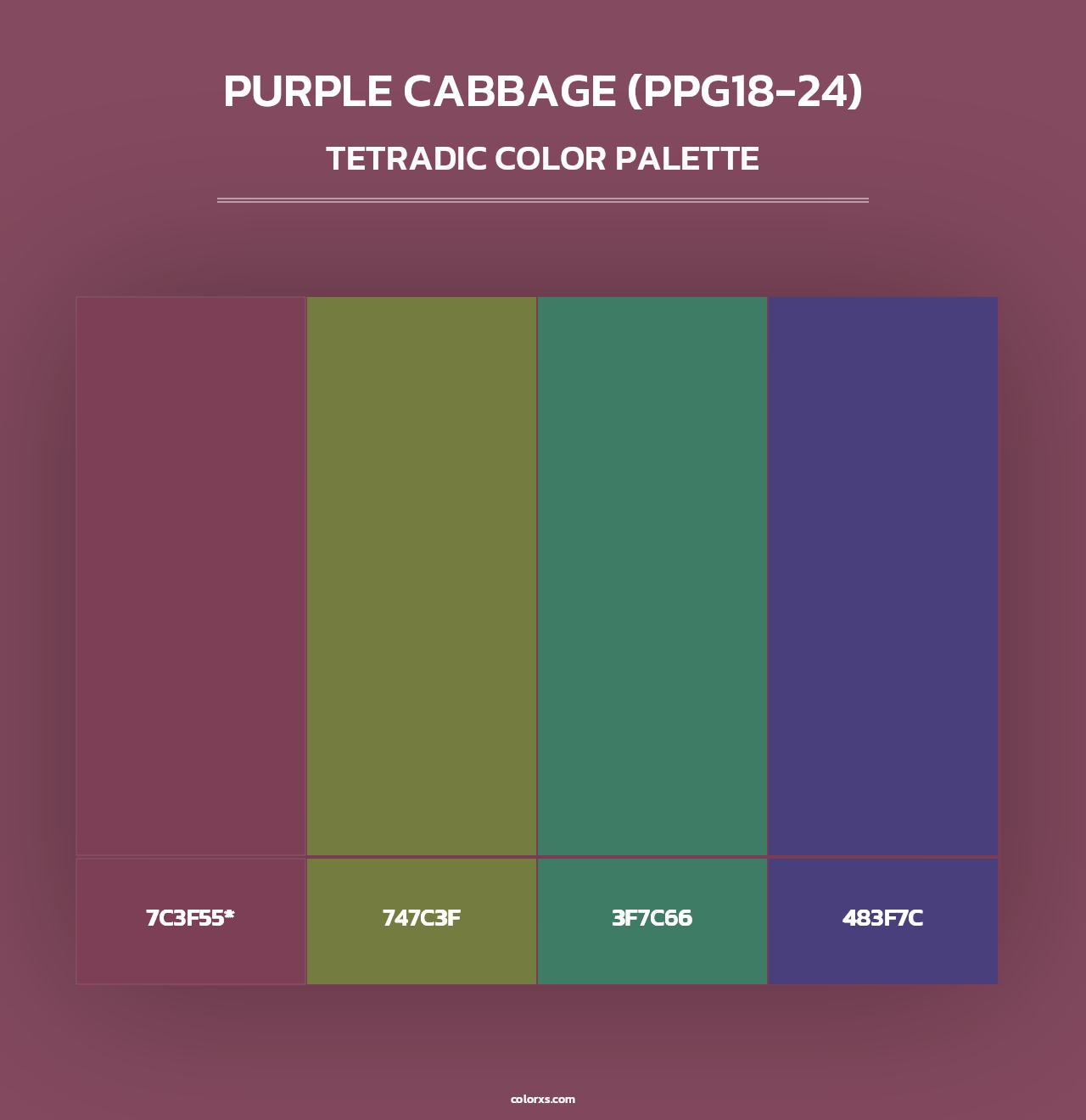 Purple Cabbage (PPG18-24) - Tetradic Color Palette