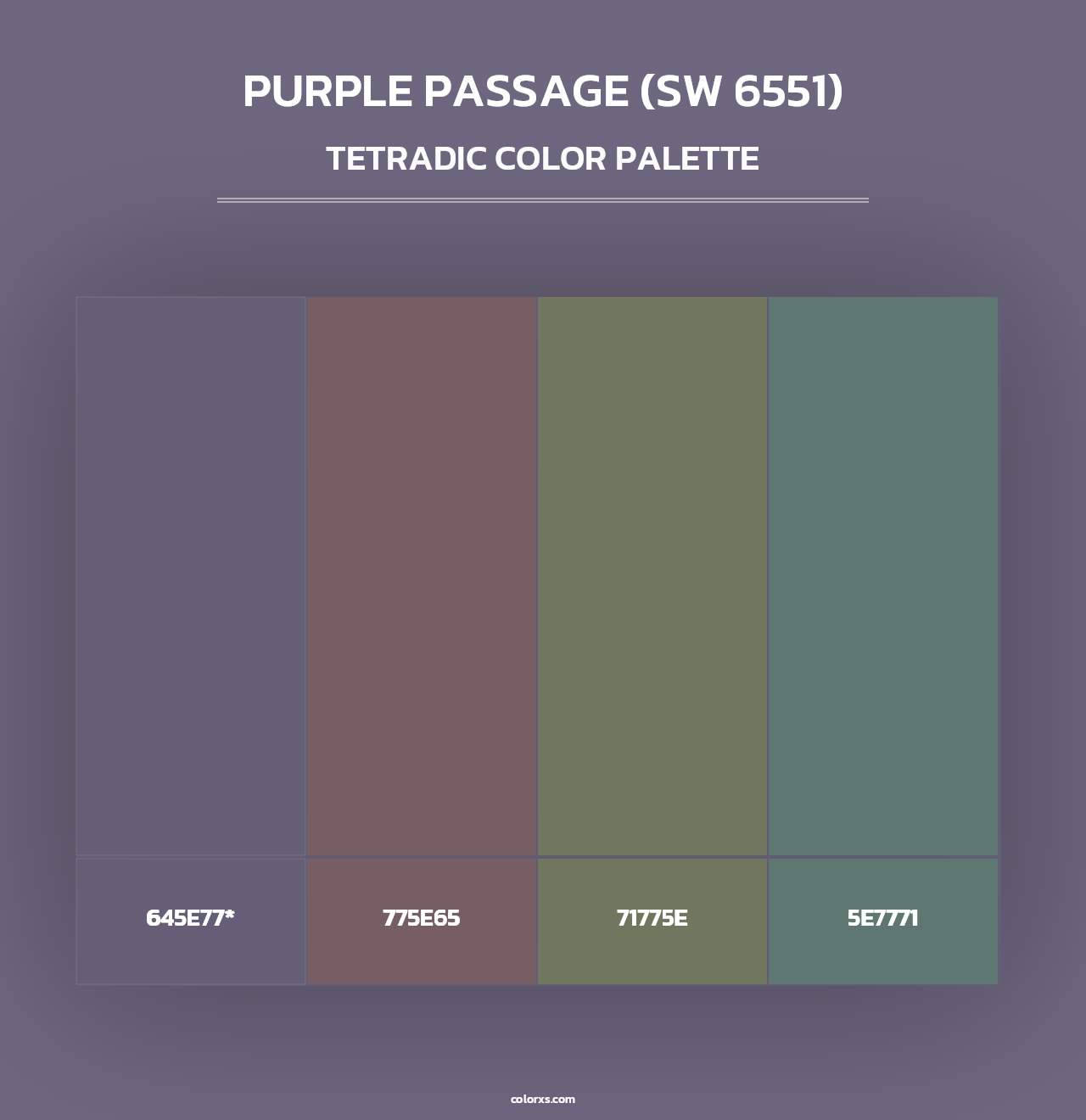 Purple Passage (SW 6551) - Tetradic Color Palette