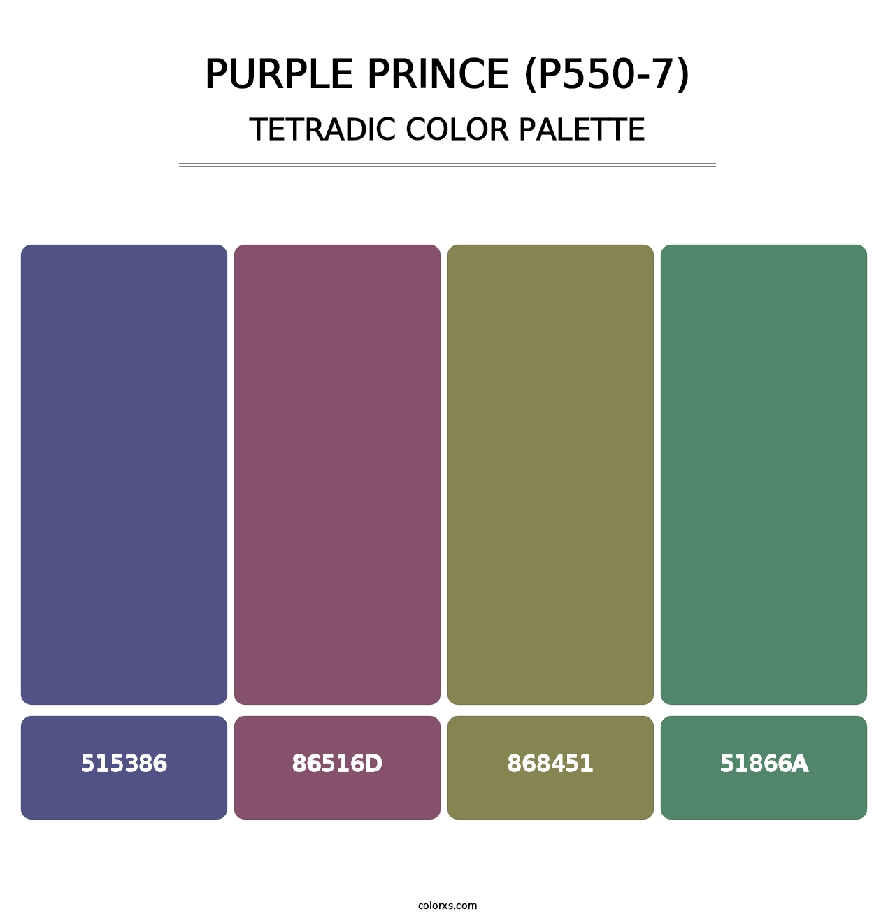 Purple Prince (P550-7) - Tetradic Color Palette