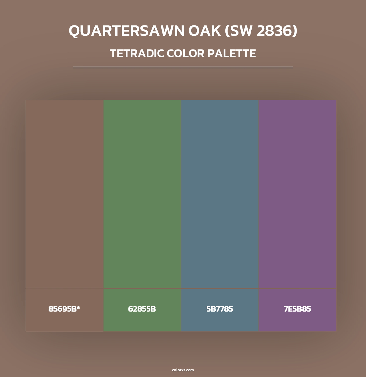 Quartersawn Oak (SW 2836) - Tetradic Color Palette