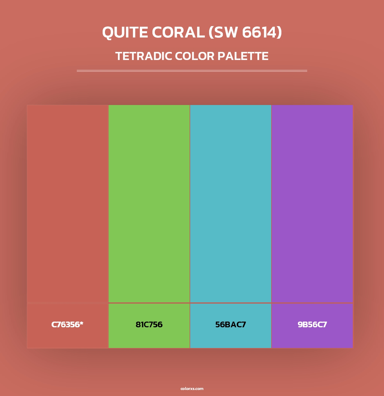 Quite Coral (SW 6614) - Tetradic Color Palette