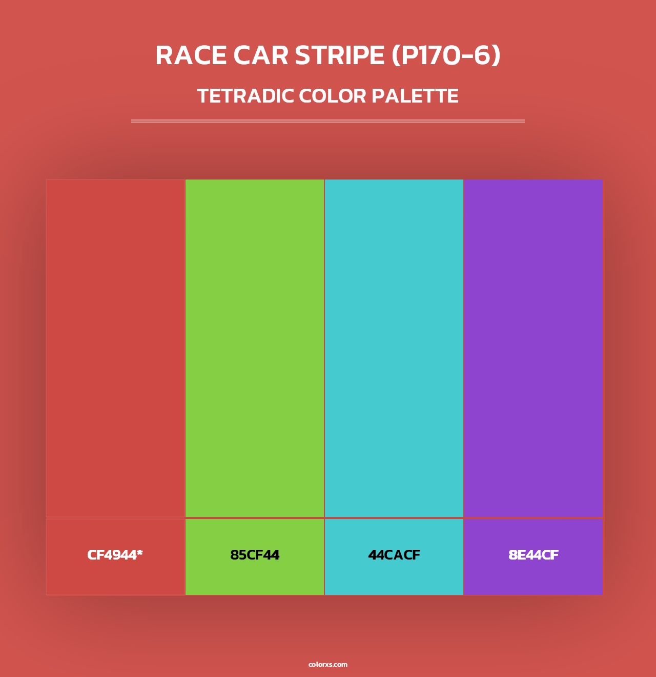 Race Car Stripe (P170-6) - Tetradic Color Palette
