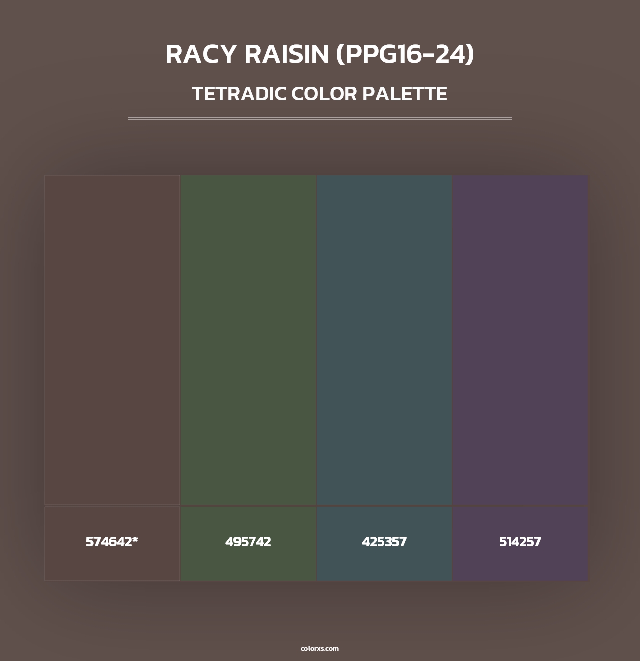 Racy Raisin (PPG16-24) - Tetradic Color Palette