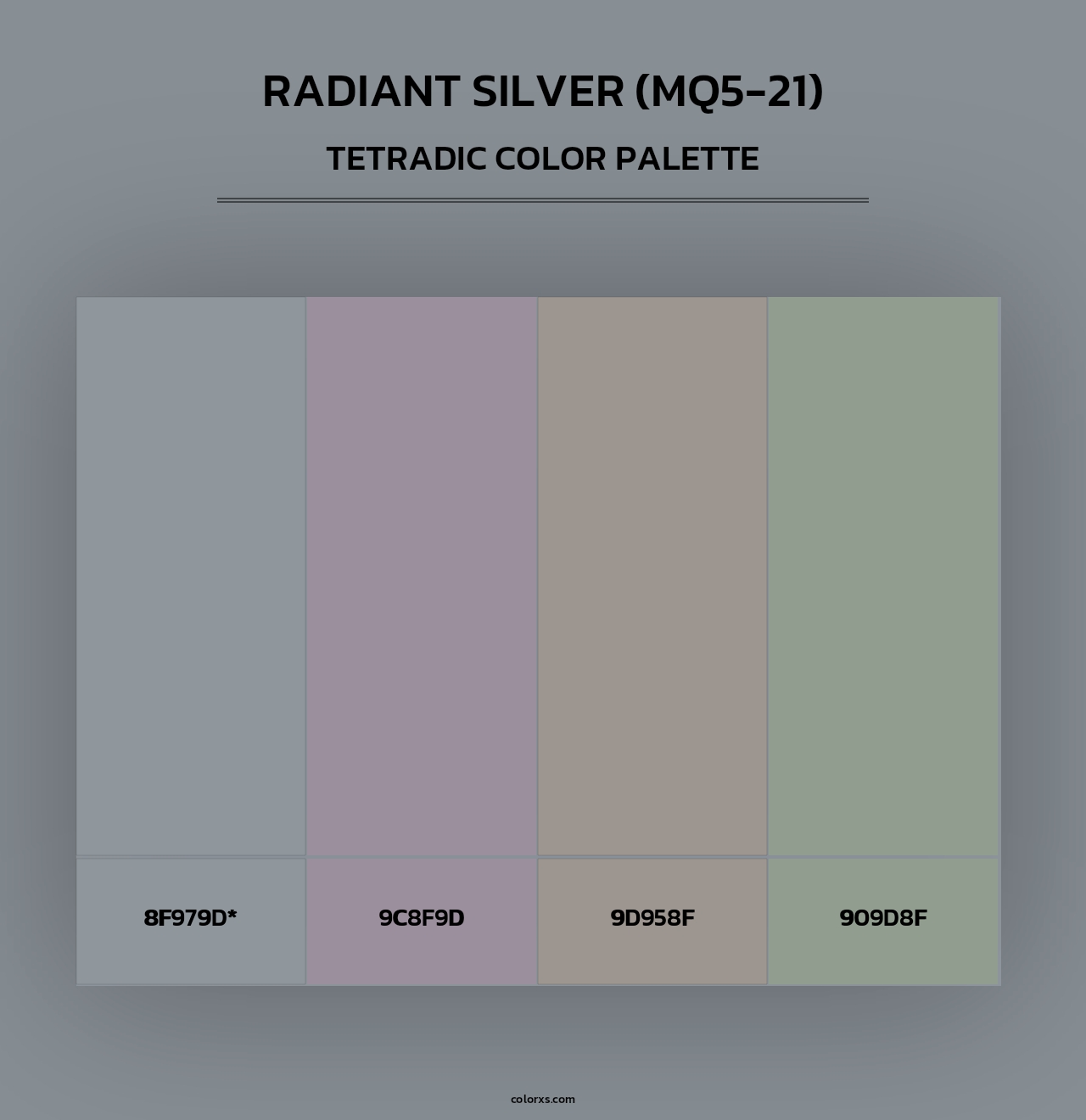 Radiant Silver (MQ5-21) - Tetradic Color Palette