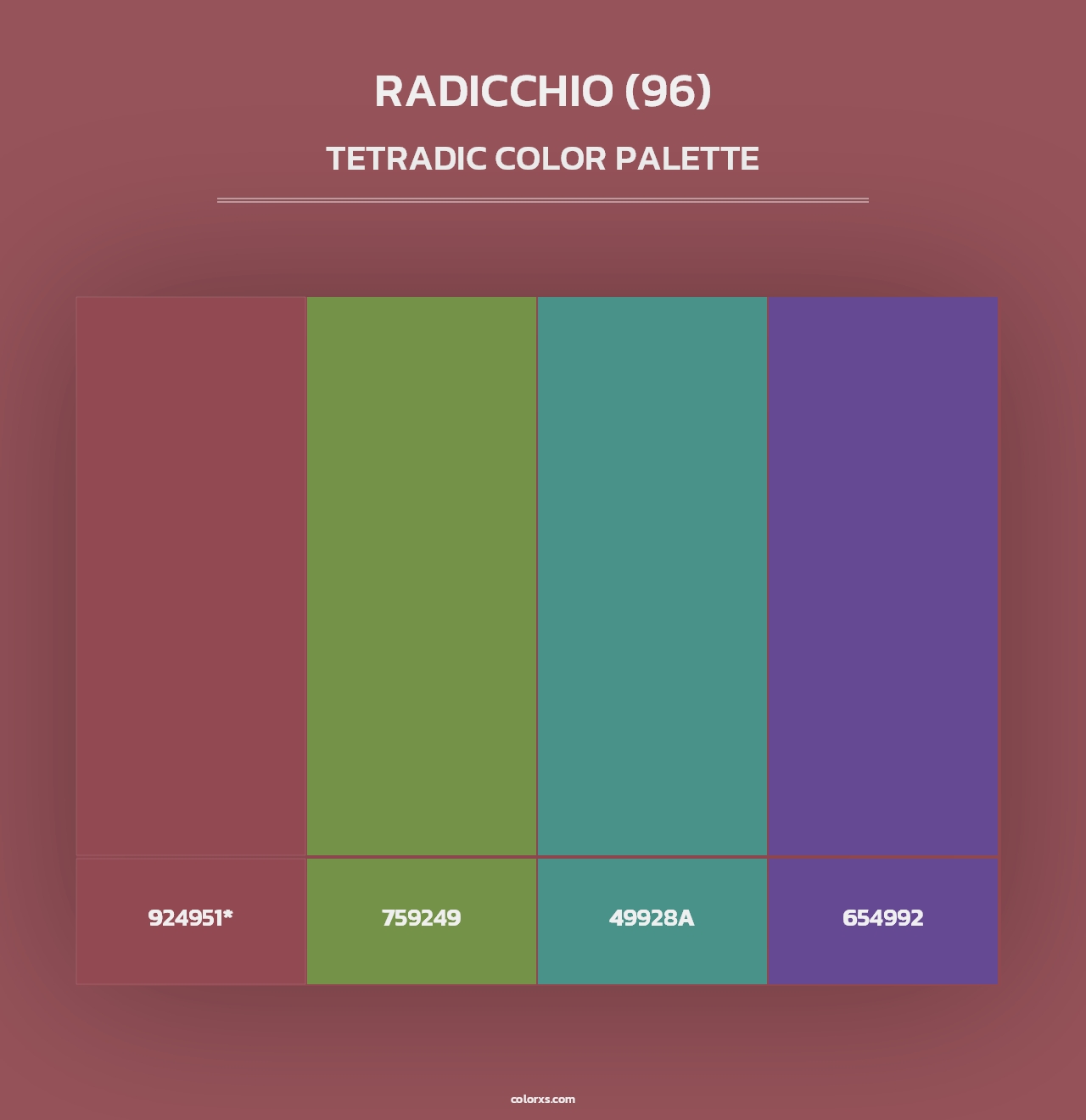 Radicchio (96) - Tetradic Color Palette