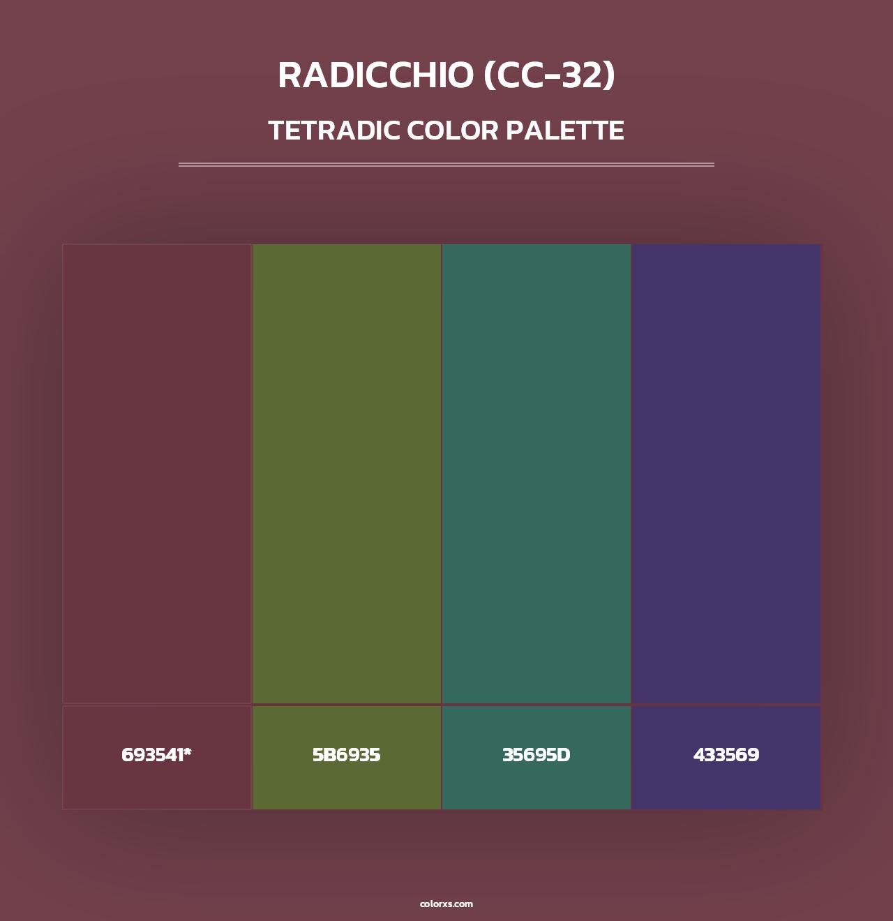 Radicchio (CC-32) - Tetradic Color Palette