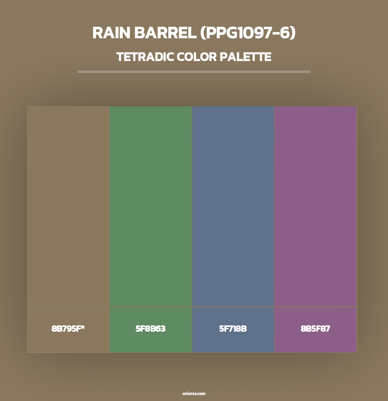 Rain Barrel (PPG1097-6) - Tetradic Color Palette