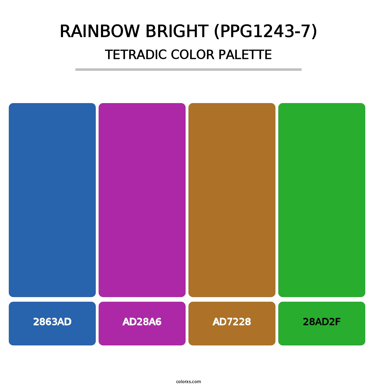 Rainbow Bright (PPG1243-7) - Tetradic Color Palette