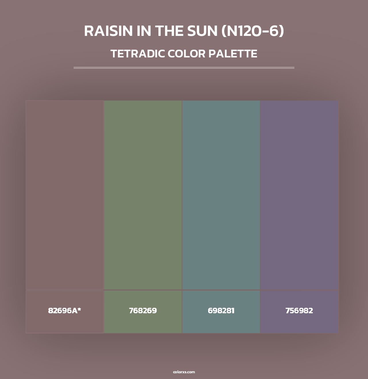 Raisin In The Sun (N120-6) - Tetradic Color Palette