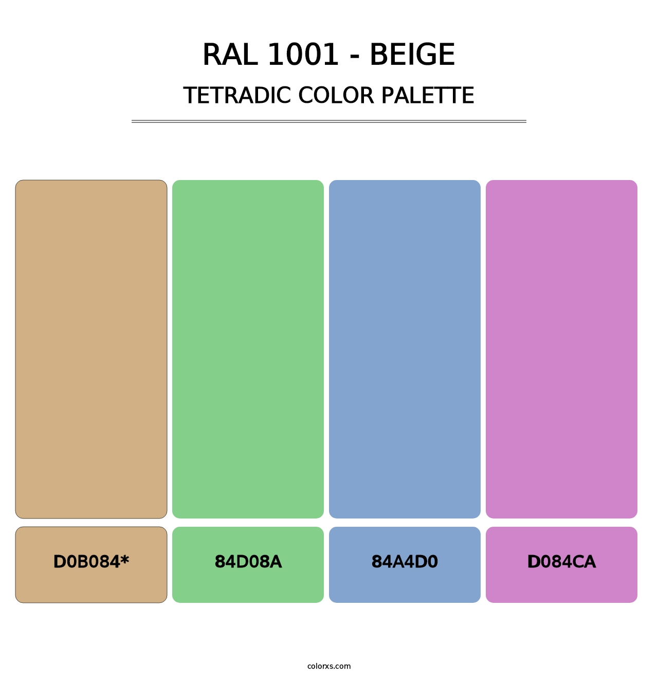 RAL 1001 - Beige - Tetradic Color Palette