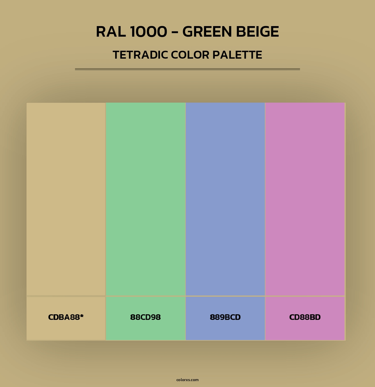 RAL 1000 - Green Beige - Tetradic Color Palette