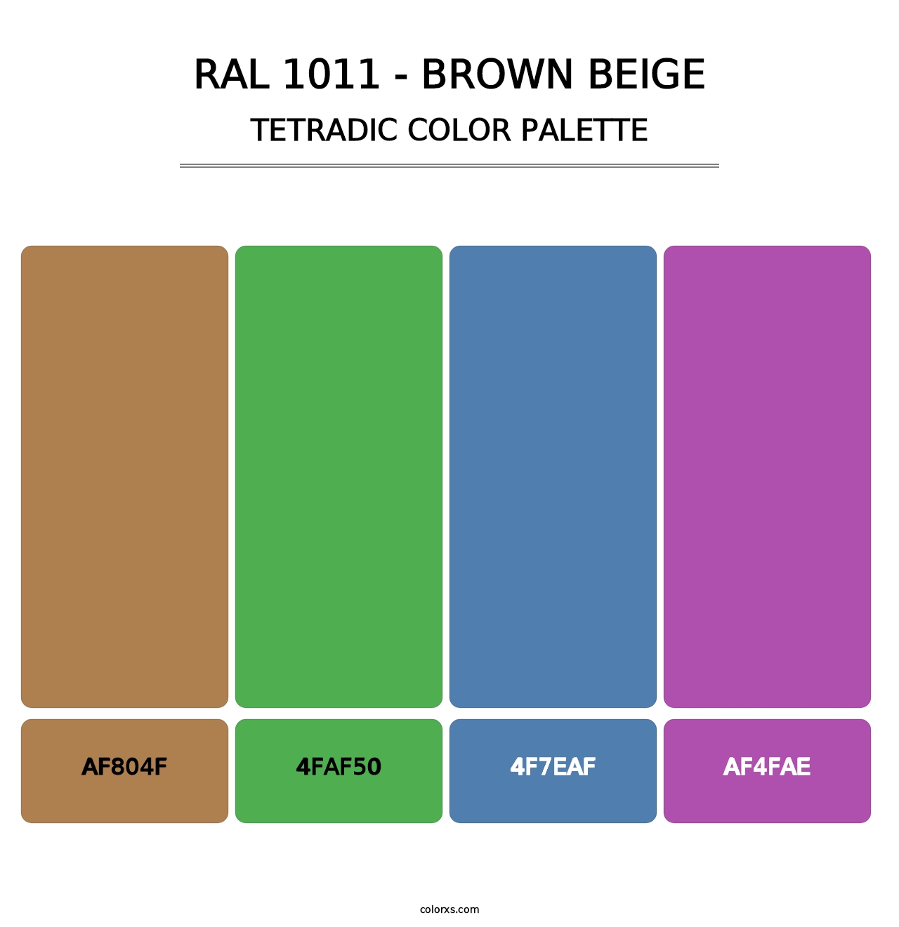 RAL 1011 - Brown Beige - Tetradic Color Palette