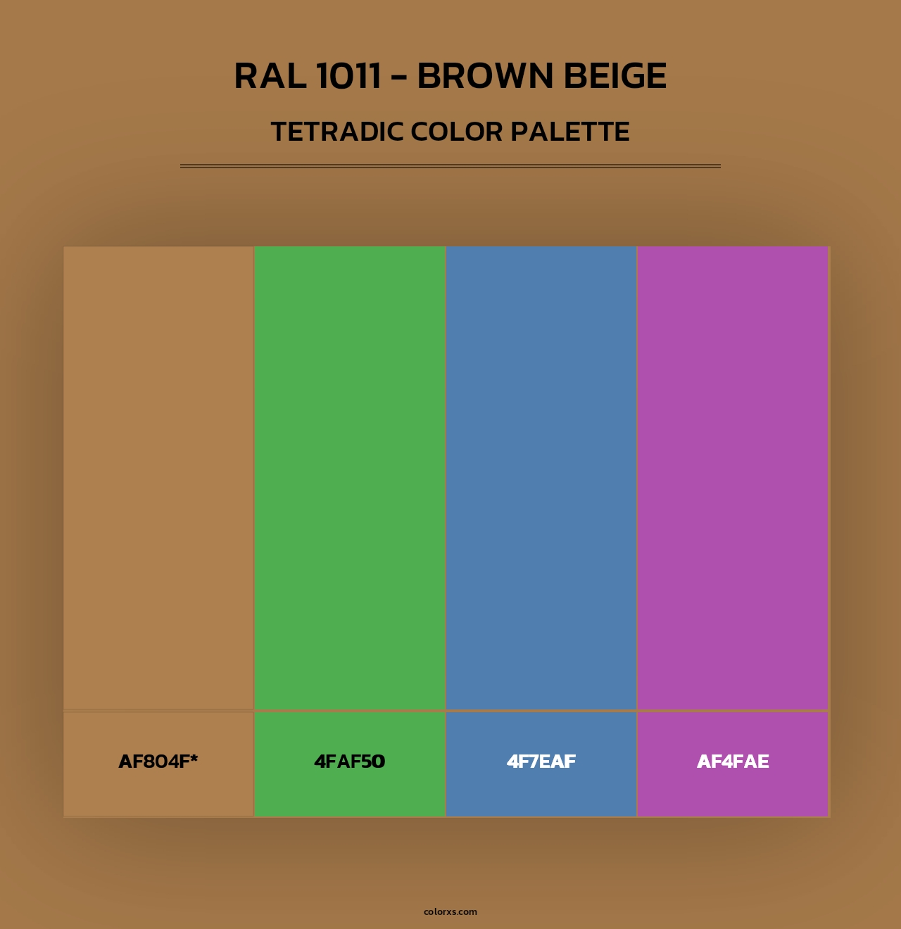 RAL 1011 - Brown Beige - Tetradic Color Palette