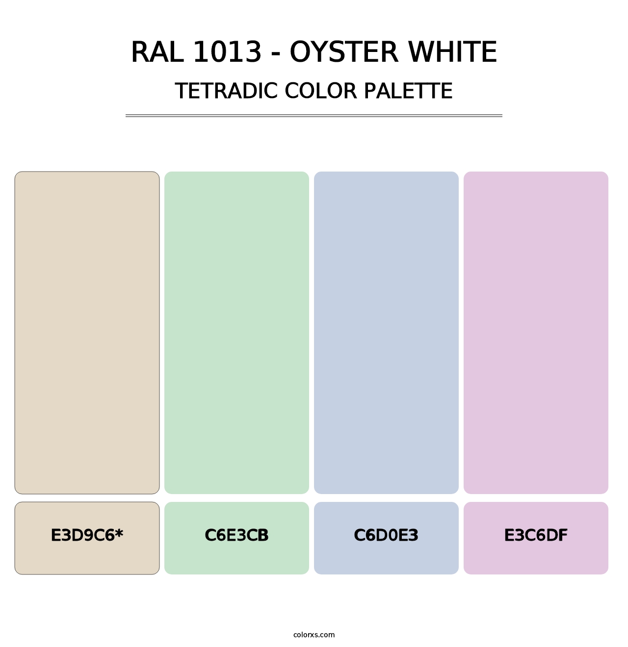 RAL 1013 - Oyster White - Tetradic Color Palette