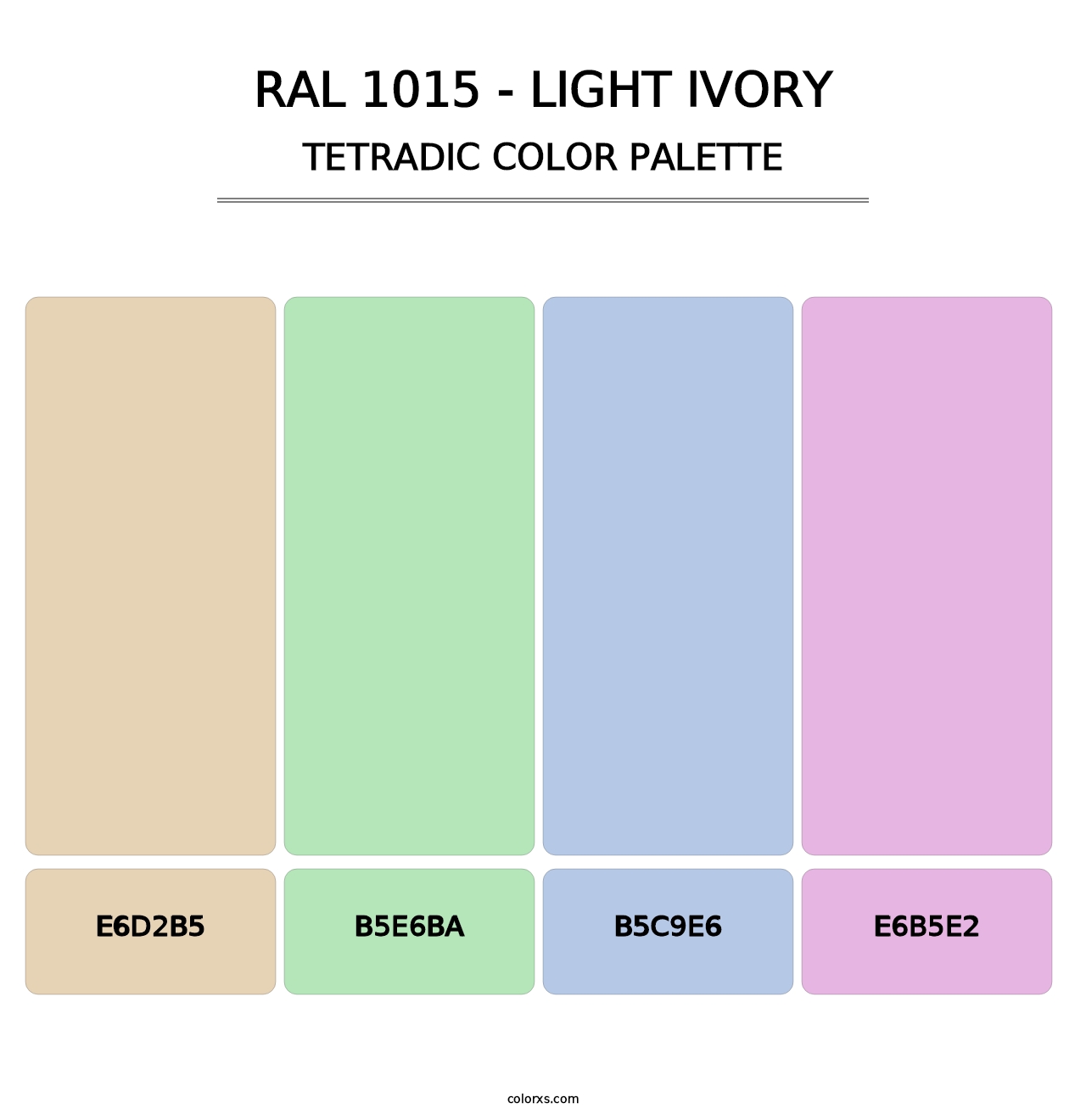 RAL 1015 - Light Ivory - Tetradic Color Palette