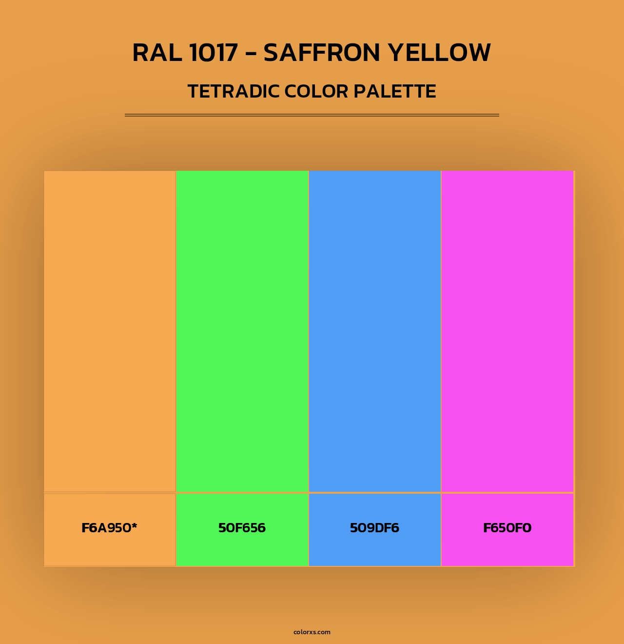 RAL 1017 - Saffron Yellow - Tetradic Color Palette