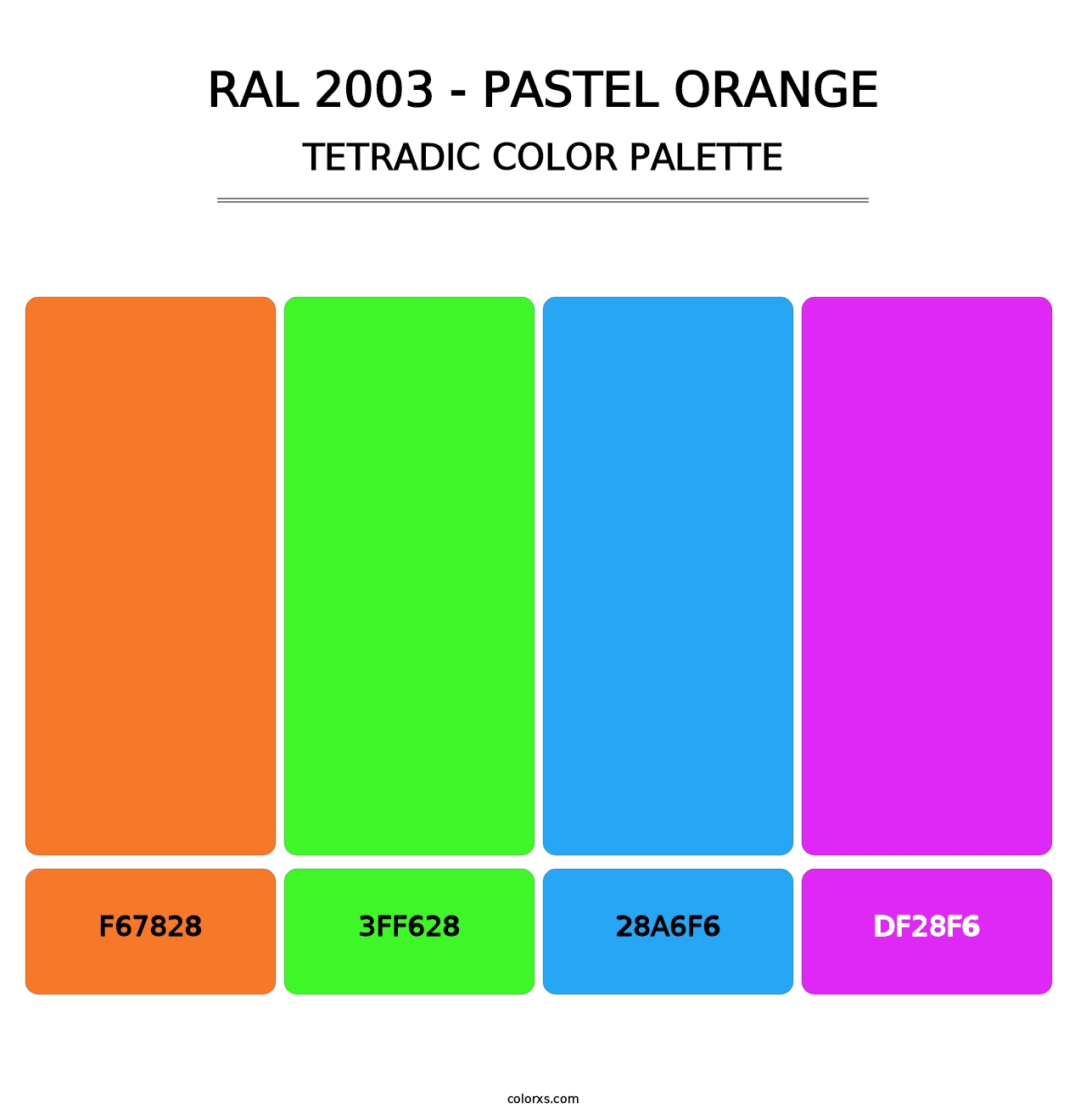 RAL 2003 - Pastel Orange - Tetradic Color Palette