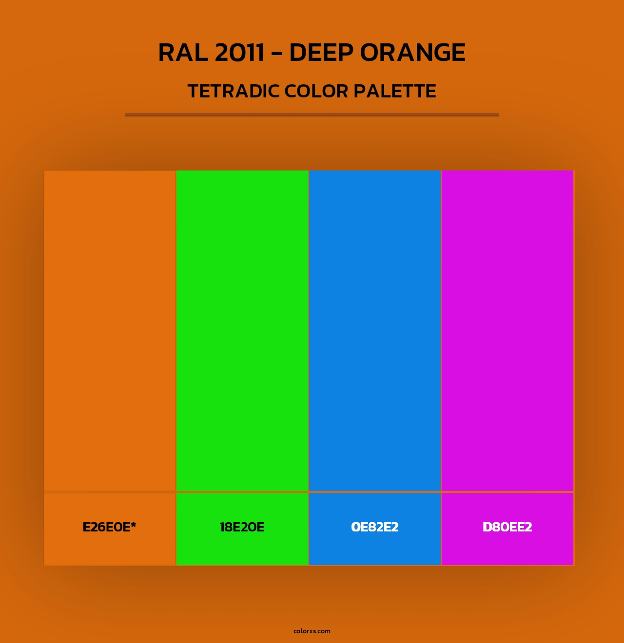 RAL 2011 - Deep Orange - Tetradic Color Palette