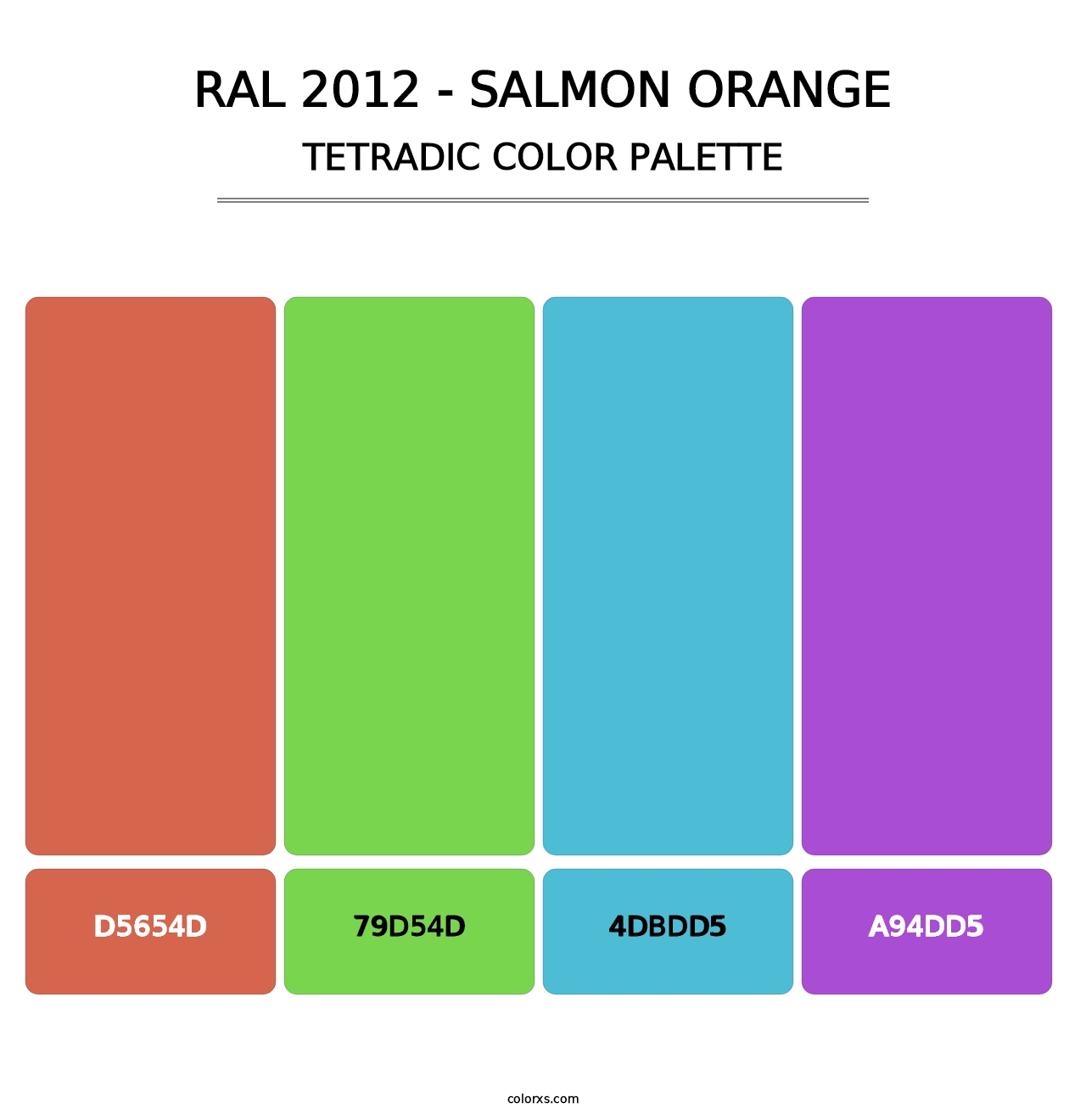 RAL 2012 - Salmon Orange - Tetradic Color Palette