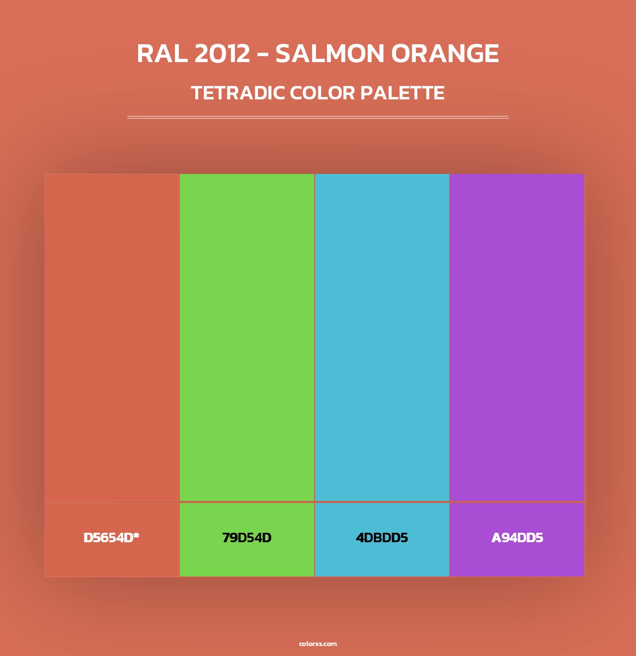 RAL 2012 - Salmon Orange - Tetradic Color Palette