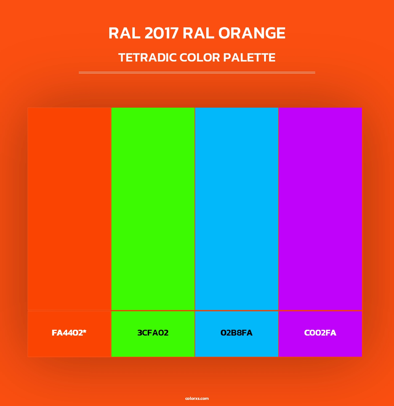 RAL 2017 RAL Orange - Tetradic Color Palette