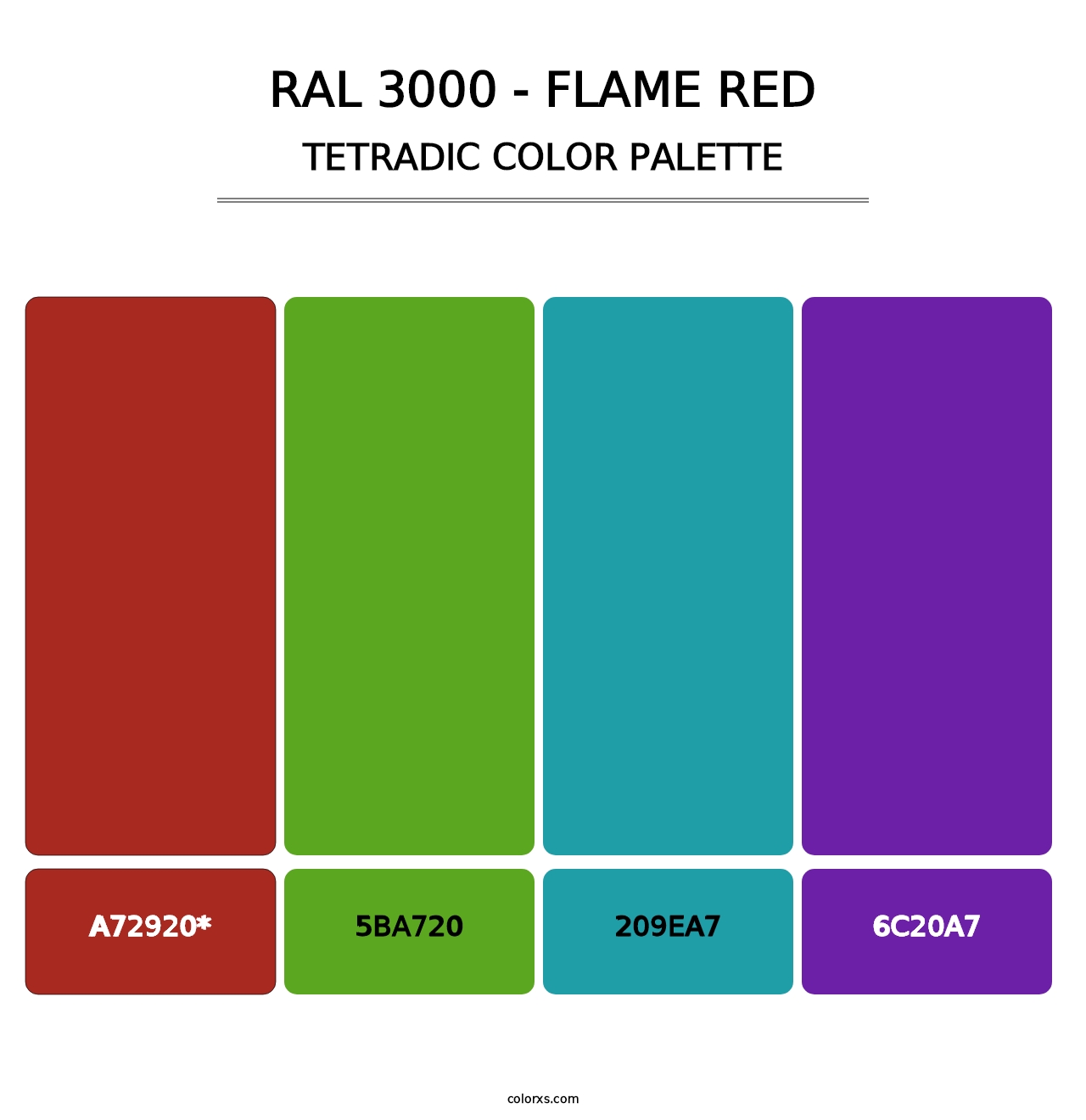 RAL 3000 - Flame Red - Tetradic Color Palette