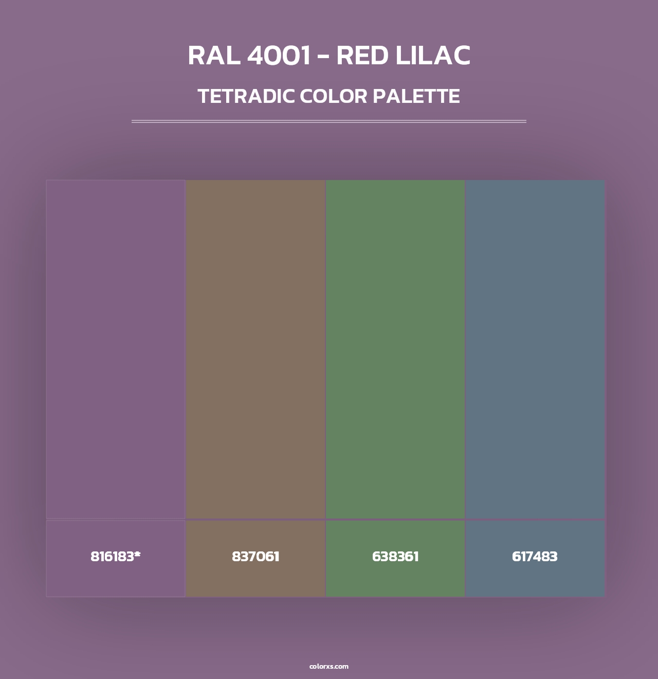 RAL 4001 - Red Lilac - Tetradic Color Palette