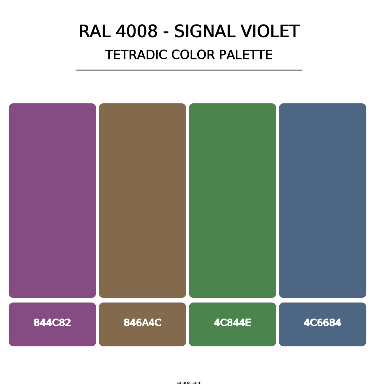 RAL 4008 - Signal Violet - Tetradic Color Palette