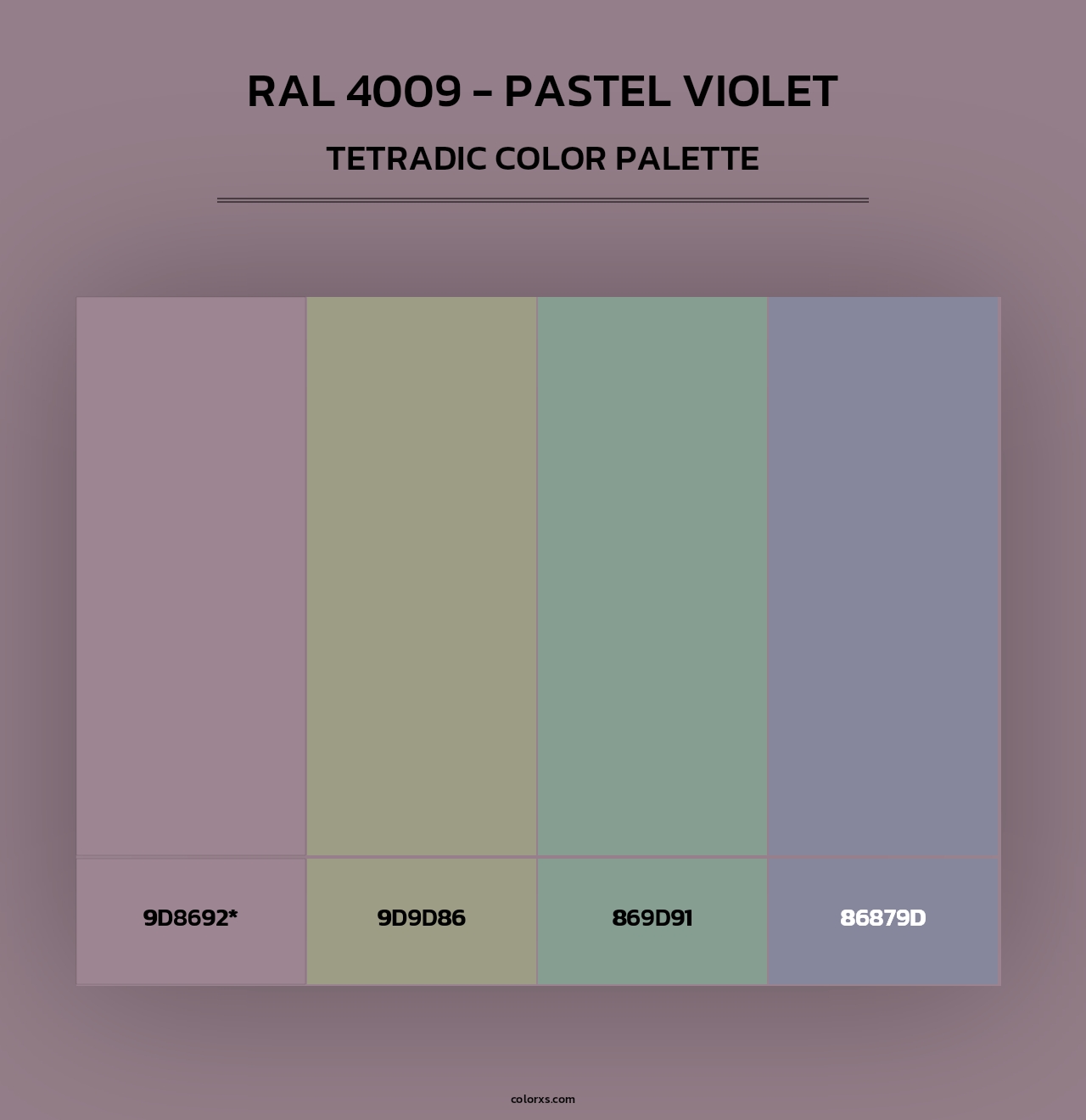 RAL 4009 - Pastel Violet - Tetradic Color Palette