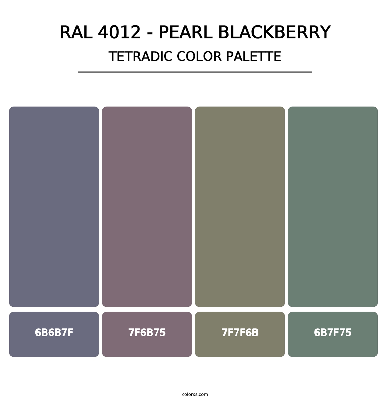 RAL 4012 - Pearl Blackberry - Tetradic Color Palette