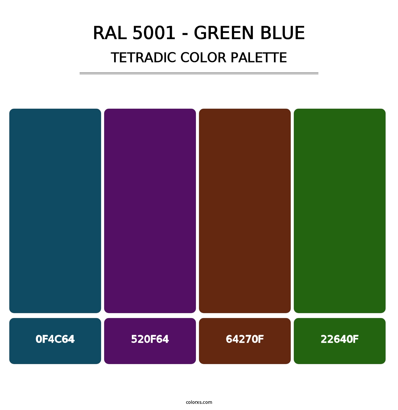 RAL 5001 - Green Blue - Tetradic Color Palette