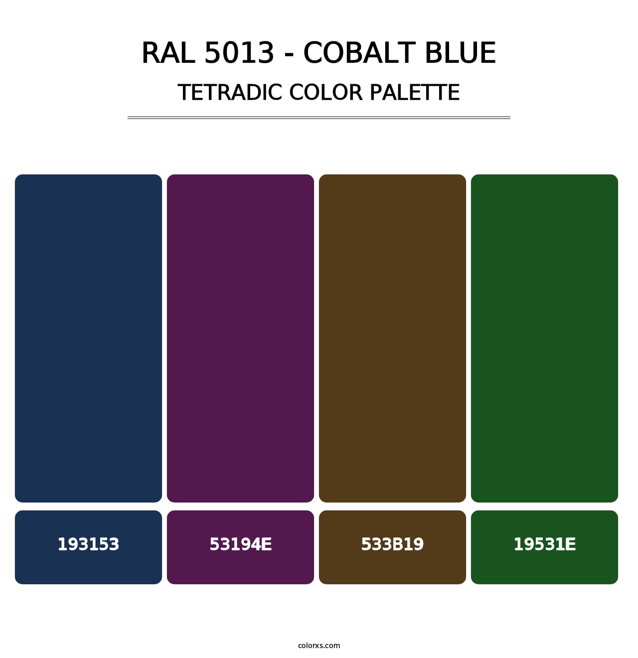 RAL 5013 - Cobalt Blue - Tetradic Color Palette